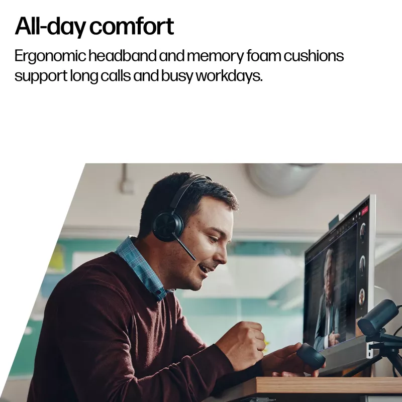 HP Poly Voyager Focus 2-M USB-C-C headset s USB-C/A adaptérom a nabíjacou stanicou Poly+ 3 roky