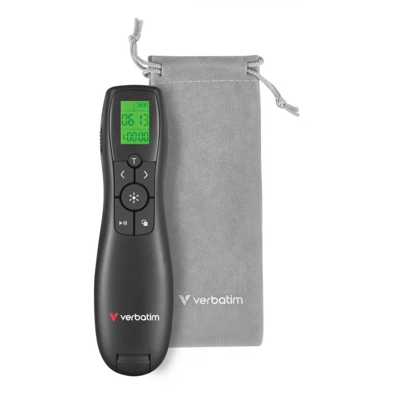 Verbatim Keynote bezdrôtový prezentér s LCD displejom, RF, USB, 30 m, čierna