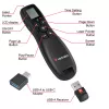 Verbatim Keynote bezdrôtový prezentér s LCD displejom, RF, USB, 30 m, čierna