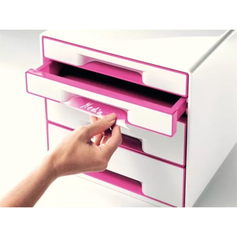 Leitz zásuvkový box WOW Cube 4-dielny, 4 zásuvky, plast, ružový, biely, 1 kus, 287 mm, 270 mm