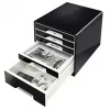 Leitz Desk Cube 5-drawer, 5 zásuviek, plast, čierna, 1 ks, 270 mm, 287 mm