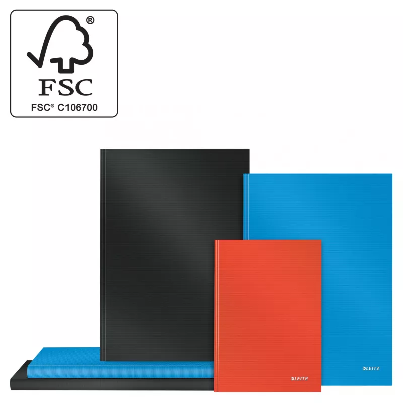 Leitz zápisník Solid Hardcover A5 linajkovaný 90 g 80 listov, monochromatický, čierna, A5, 80 listov, lesklý, 80 g/m²