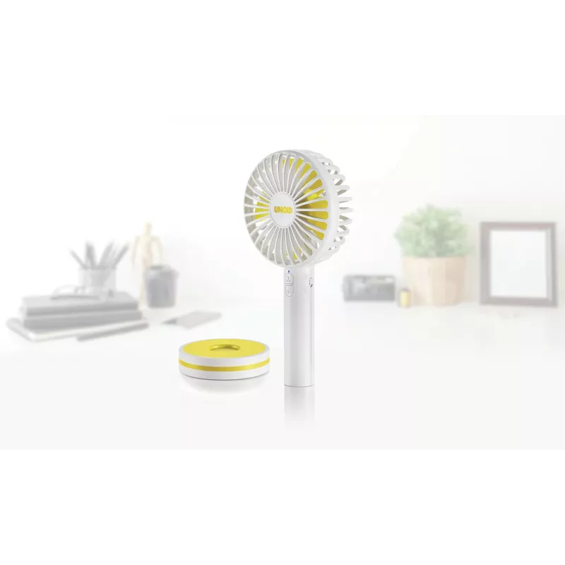 Unold Breezy 86610 ručný ventilátor, biely/žltý