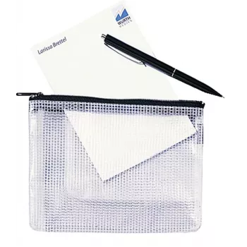 Rexel sieťovaná taška s čiernym zipsom A6, A6, PVC, čierna, transparentná, 170 mm, 7 mm, 16 g