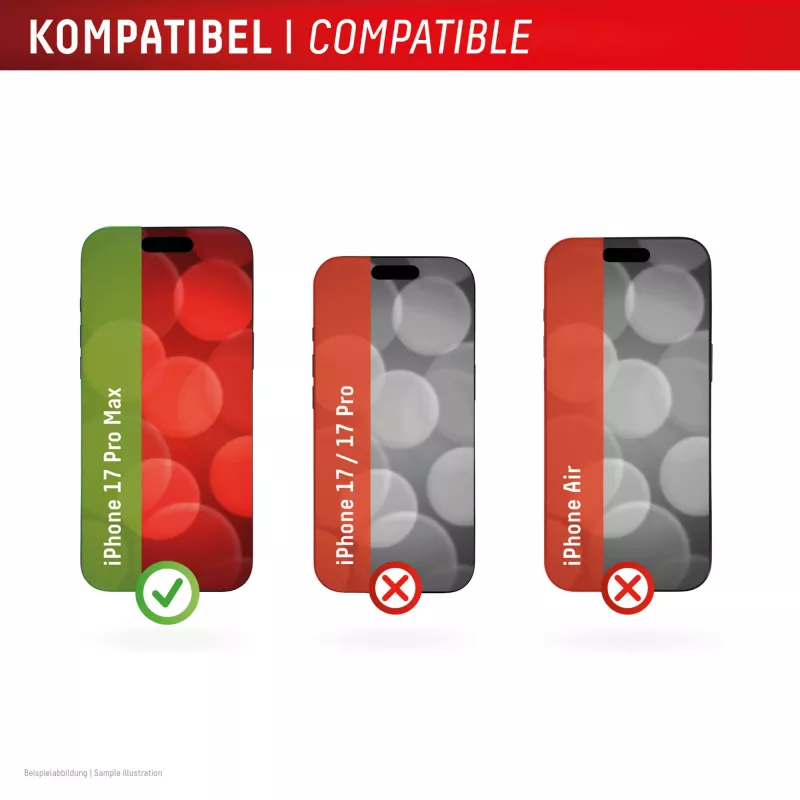 Ochranná fólia displeja e.v.i. Displex Premium pre iPhone 17 Pro Max s Mount Master (odolná proti poškriabaniu a nečistotám, transparentná/čierna)