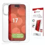 Ochrana obrazovky a puzdro e.v.i. Displex pre Apple iPhone 17, tvrdené sklo, transparentné, suchá aplikácia, odolné proti poškriabaniu