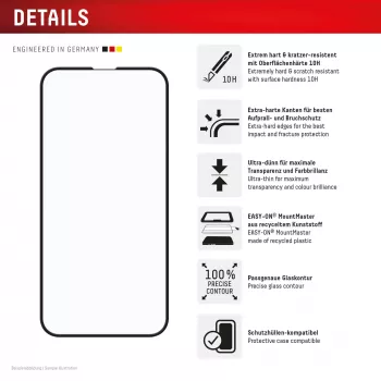Displex Premium ochranné sklo z tvrdeného skla (plné krytie, 10H) pre Apple iPhone 16e/17e