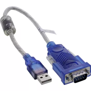 InLine 33304X USB na sériový adaptérový kábel s feritom, USB-A na 9-pinový Sub-D konektor samec