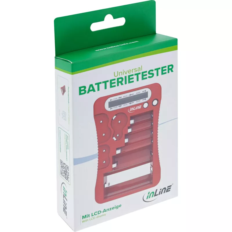 InLine 01285R tester batérií s LCD displejom