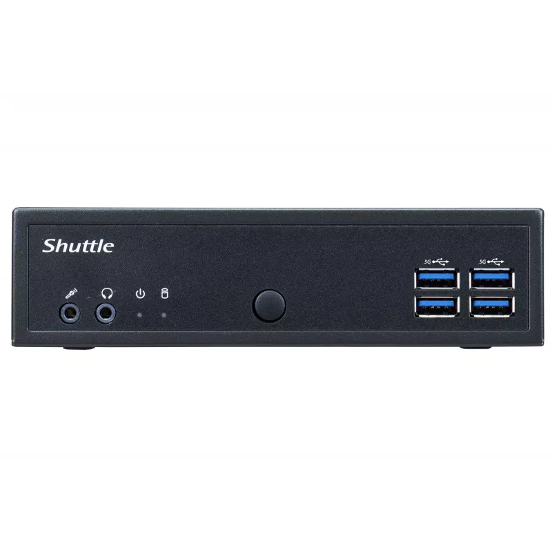Shuttle XPC tenký systém DL3000EP, Intel N100, Win10 IoT, 8 GB RAM, 128 GB SSD M.2 (NVMe), 2x LAN (2x 2,5 Gbit), 2x COM, 1x HDMI, 1x DP, 1x VGA, bez ventilátora, 24/7 nepretržitá prevádzka