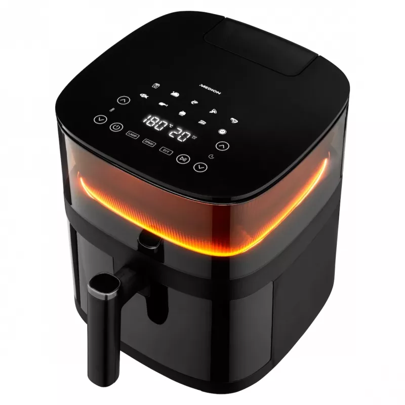 MEDION LIFE X10 XL Single 5 L 1500 W teplovzdušná fritéza čierna