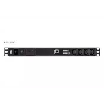 ATEN Basic Metered 1U PDU s prepäťovou ochranou, Basic, Metered, 1U, čierna, LCD, 18 AC výstupov, C13 konektor samica