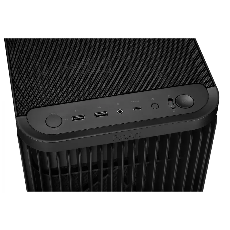 PC skriňa ASUS ProArt PA401 Mesh Panel čierna, ATX, 2x160mm vpredu, 1x120mm vzadu, 2x3,5 inch + 2x2,5 inch, USB 3.2 Gen1