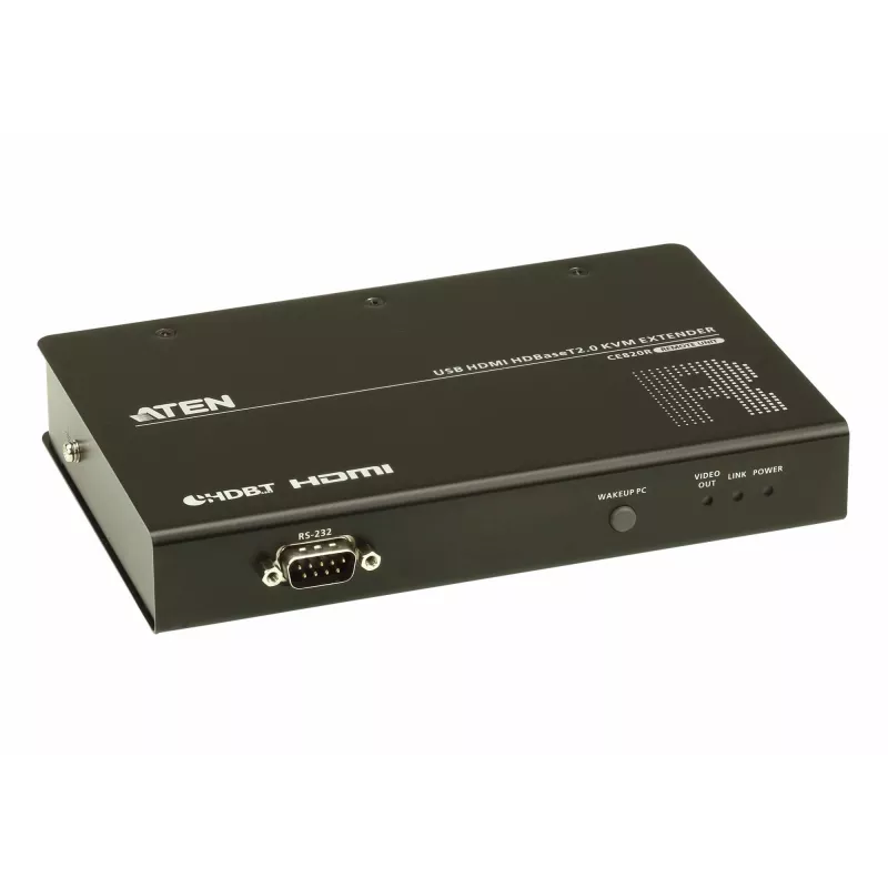 ATEN USB HDMI HDBaseT2.0 KVM extender/Remote, prijímač, káblový, 100 m, Cat5e, Cat6, Cat6a, 4096 x 2160 pixelov, čierny