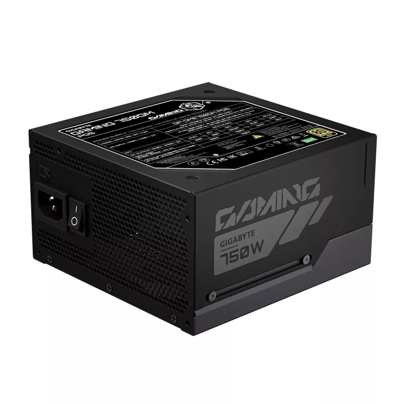 GIGABYTE GAMING 750GM PG5 napájací zdroj - PCIe 5.1, 80 PLUS Gold, plne modulárna konštrukcia, 135 mm ventilátor, kompatibilný s ATX 3.1, EU konektor