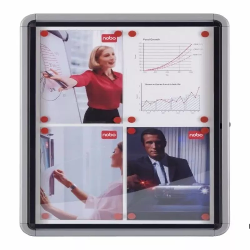 Nobo Premium Plus magnetická uzamykateľná vonkajšia informačná tabuľa 8xA4