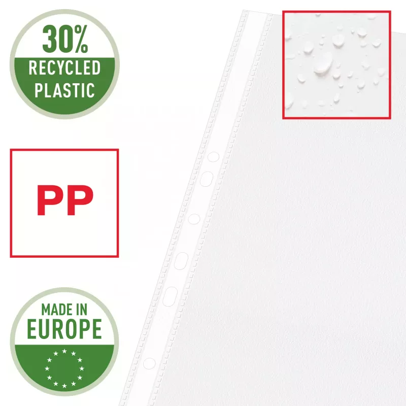 Esselte Quality Pocket A3 na výšku, 30% recyklovaný plast z pre-consumer materiálu