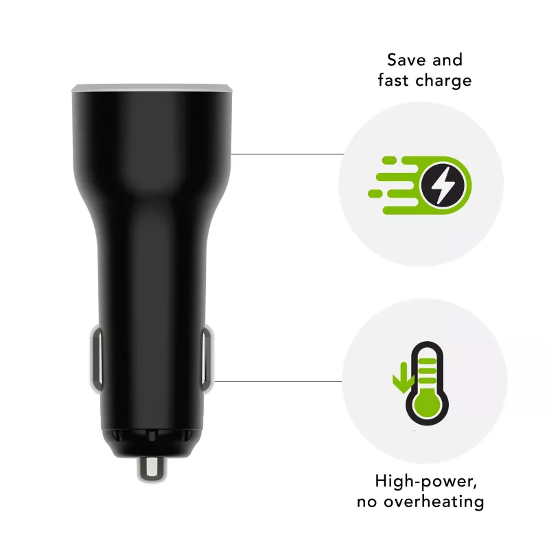 Auto nabíjačka USB-C 65W od dbramante re-charge – 12–24V zapaľovač, 1× USB-C, čierna