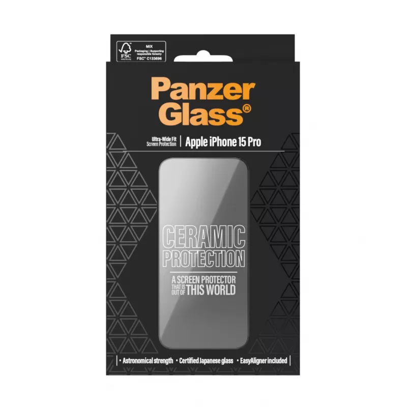 PanzerGlass ® Ceramic ochranná fólia na displej iPhone 15 Pro | Ultra-Wide Fit s EasyAligner