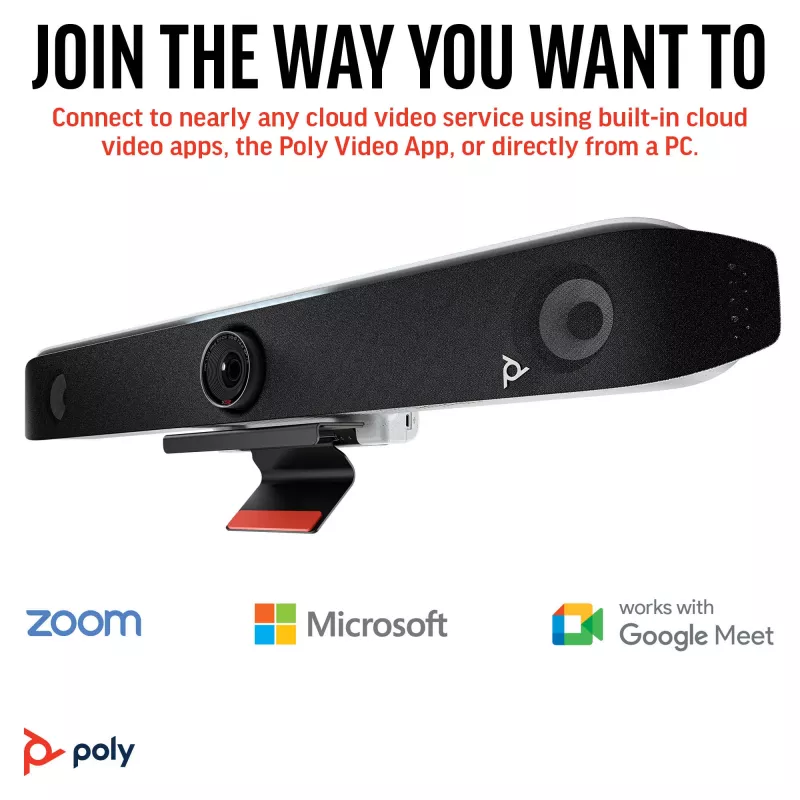 HP Poly Studio X52 All-In-One video bar, skupinový videokonferenčný systém, 4K Ultra HD, 30 fps, 95°, 5x, Android