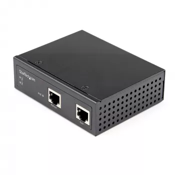 StarTech.com priemyselný Gigabit PoE injektor - vysokorýchlostný/vysokovýkonný 90W - 802.3bt PoE++ 52V-56VDC DIN lišta UPoE/Ultra Power Over Ethernet injektor adaptér -40C až +75C odolný