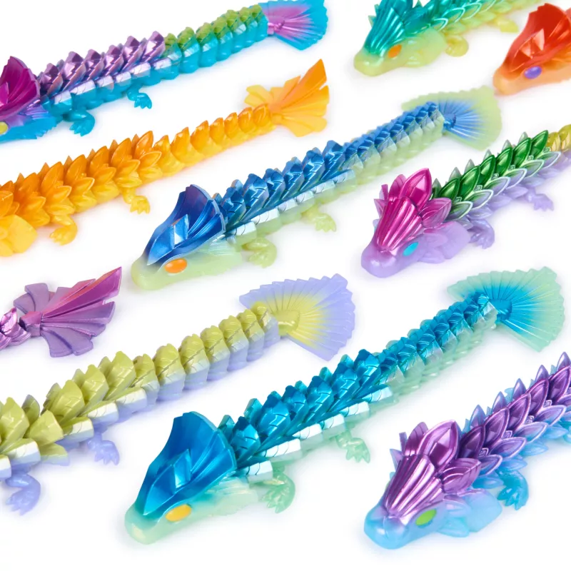 CrystaLynx Dragons, 9-palcová zberateľská pohyblivá dračia figúrka pre deti & dospelých, Blindbox, Fidget hračka pre domov, kanceláriu & dekoráciu stola (štýly sa môžu líšiť)