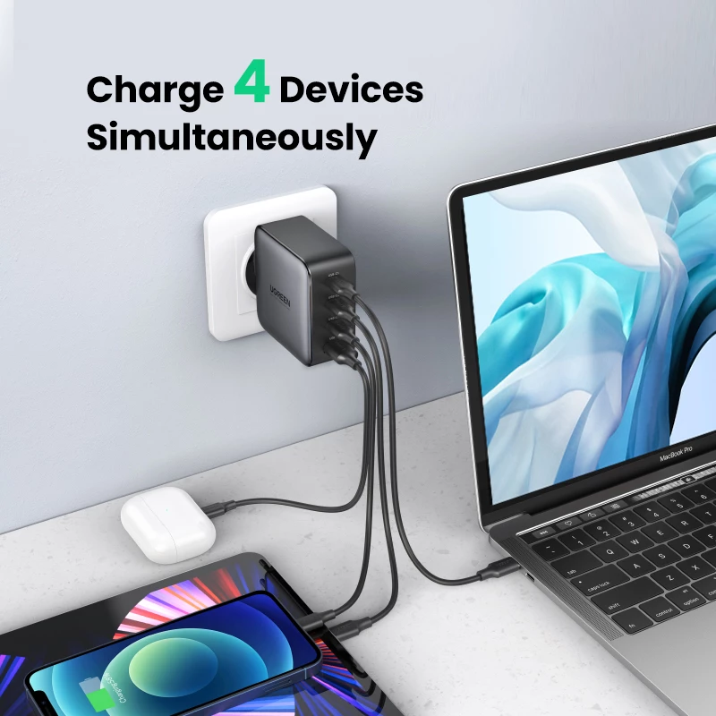 Nabíjačka Ugreen Nexode 100W GaN USB-C USB-A rýchle nabíjanie 3 porty