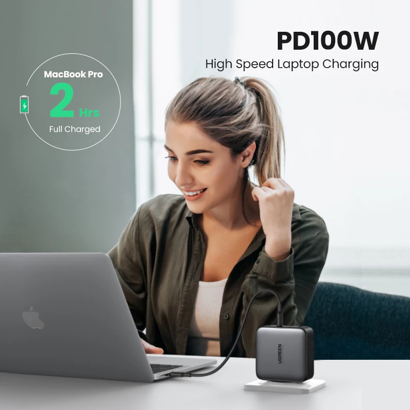 Nabíjačka Ugreen Nexode 100W GaN USB-C USB-A rýchle nabíjanie 3 porty