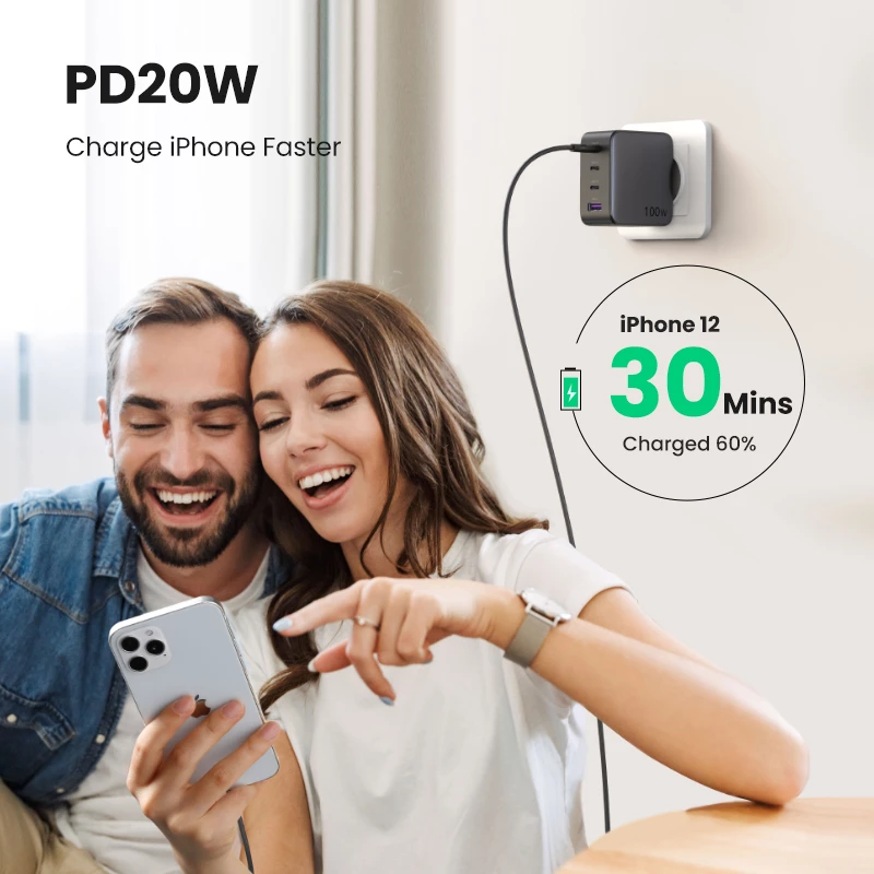 Nabíjačka Ugreen Nexode 100W GaN USB-C USB-A rýchle nabíjanie 3 porty