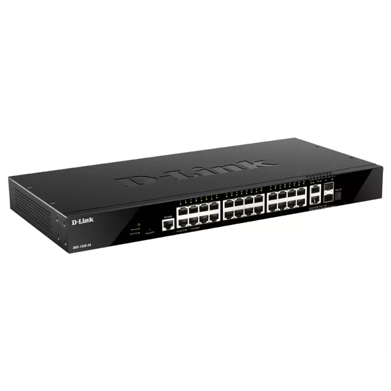D-Link 28-portový Gigabit Stackable Smart Managed Switch s 2 x 10GBase-T a 2 x 10G SFP+