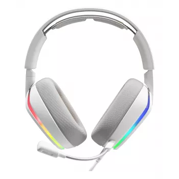 Glorious Gaming Glorious GHS Eternal RGB - stereo RGB herný headset pre PC, PS5, PS4, Switch - individuálne ladené uhlové meniče, nastaviteľný, krištáľovo čistý odnímateľný mikrofón, USB-C - odolný, pohodlie na celý deň a noc - biela