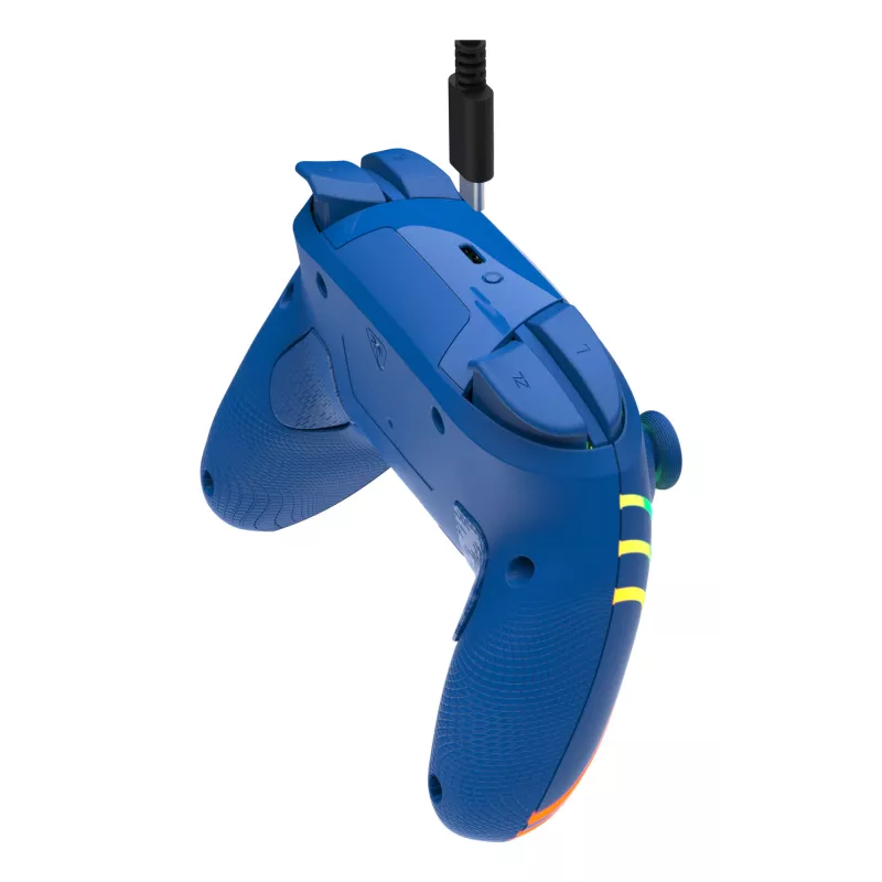 Káblový a bezdrôtový gamepad Turtle Beach Afterglow Wave Blue pre Nintendo Switch 2 – Bluetooth/USB-C, RGB, integrovaná 20-hodinová batéria, 3 m kábel
