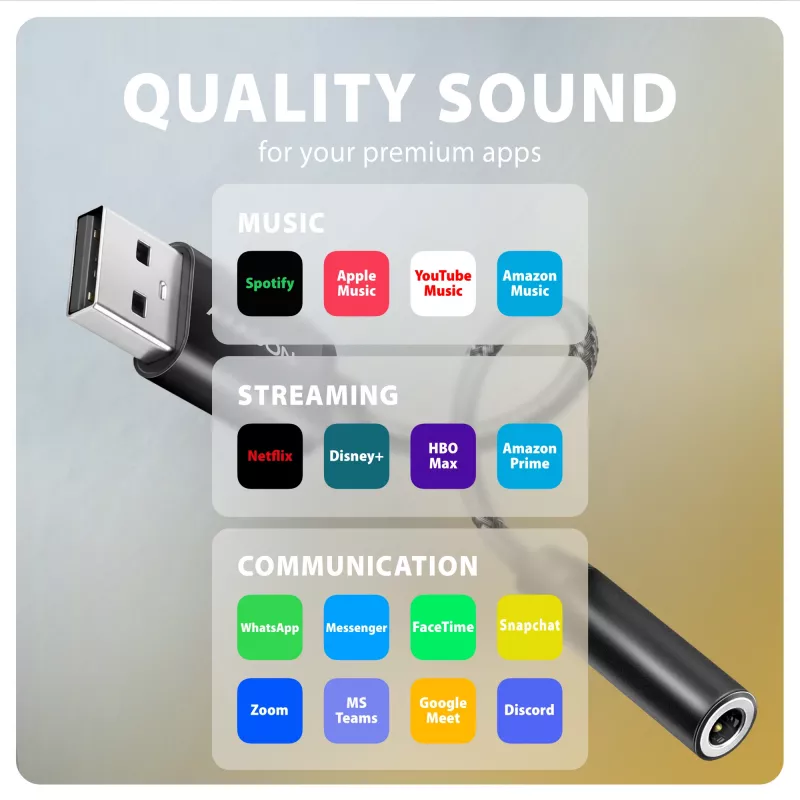 Axagon ADA-HA USB-A na 3,5-mm jack Hi-Res DAC audio adaptér, 384 kHz/32 bit, stereo