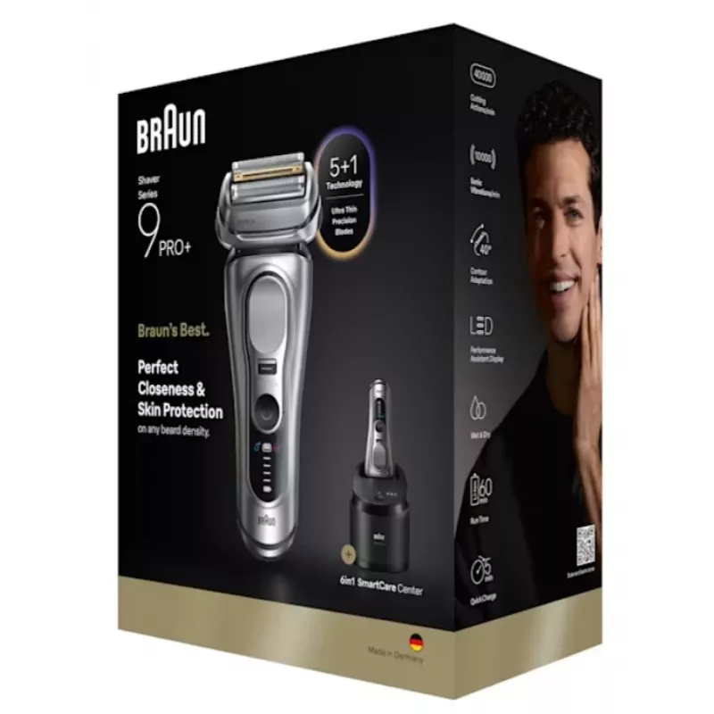 Fóliový holiaci strojček Braun Series 9 Pro+ 9667CC strieborná nehrdzavejúca oceľ