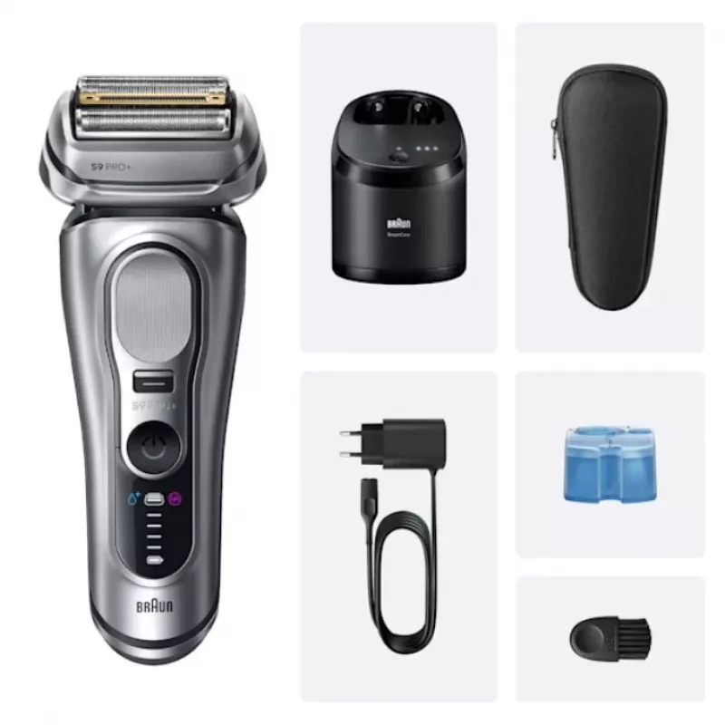 Fóliový holiaci strojček Braun Series 9 Pro+ 9667CC strieborná nehrdzavejúca oceľ