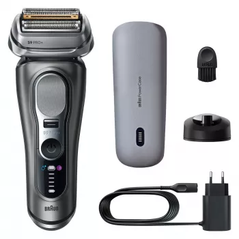 Fóliový holiaci strojček Braun Series 9 Pro+ 9625s – grafit, 5 holiacich hláv, Li‑Ion batéria, zastrihávač, mokré & suché