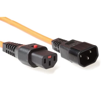 ACT napájací kábel C13 IEC Lock C14 oranžový 3 m PC942 230V 10A