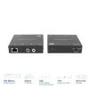 Audio extender set ACT AC7710 — digitálny/analógový cez Cat5e/Cat6 s DAC, TOSLINK I/O, až do 300 m, 5V USB napájaný