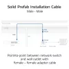 ACT modrý 50 metrov S/FTP CAT6A B2ca PoE++ 100W plný vopred zostavený inštalačný kábel, RJ45 konektor samec – samec