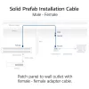 ACT modrý 50 metrov S/FTP CAT6A B2ca PoE++ 100W plný vopred zostavený inštalačný kábel, RJ45 konektor samec – samica