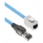 ACT modrý 65 metrov S/FTP CAT6A B2ca PoE++ 100W plný vopred zostavený inštalačný kábel, RJ45 konektor samec – samica