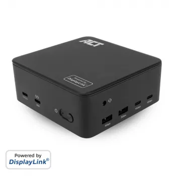 ACT univerzálna USB-C dokovacia stanica 4K, pre 3 monitory HDMI/DisplayPort, DisplayLink
