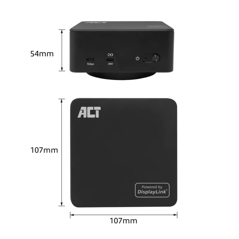 ACT univerzálna USB-C dokovacia stanica 4K, pre 3 monitory HDMI/DisplayPort, DisplayLink