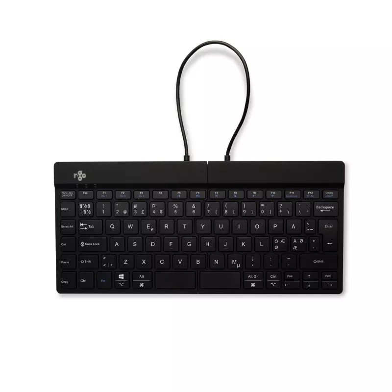 R-Go Tools ergonomická klávesnica R-Go Split Break so softvérom na prestávky, ergonomická delená klávesnica, QWERTY (NORDIC), Bluetooth, čierna