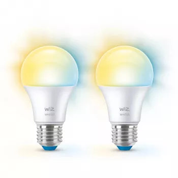 WiZ Bulb 60W A60 E27 x2, inteligentná žiarovka, Wi-Fi/Bluetooth, biela, Wi-Fi 4 (802.11n), 802.11b, 802.11g, LED, E27