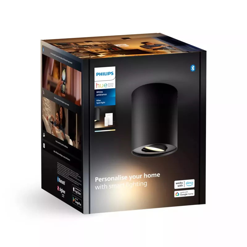 Inteligentný spot Philips Hue 929003811601, Bluetooth, 4,2 W, čierna, Ø103 mm, výška 120 mm