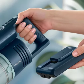 Tyčový vysávač Philips XC5242/10 — na batérie, bez vrecka, 0,27 L zásobník na prach, Li‑Ion 25,2 V, na tvrdé a mäkké podlahy (šalviová)