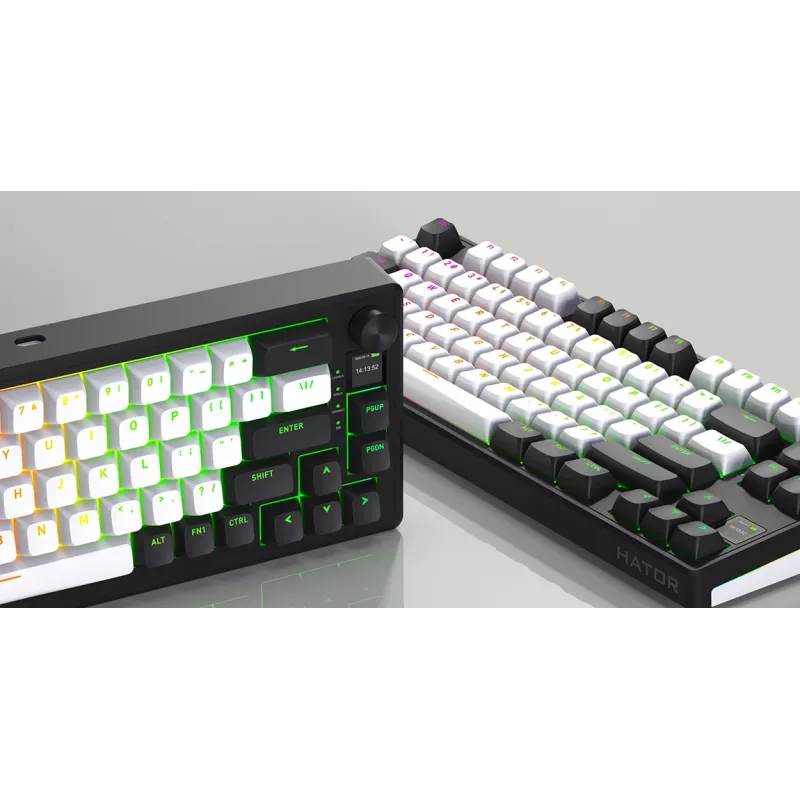 HATOR Skyfall 80 MAG ULTIMA 8K bezdrôtová klávesnica Gaming USB + RF Wireless + Bluetooth QWERTY US English čierna, biela