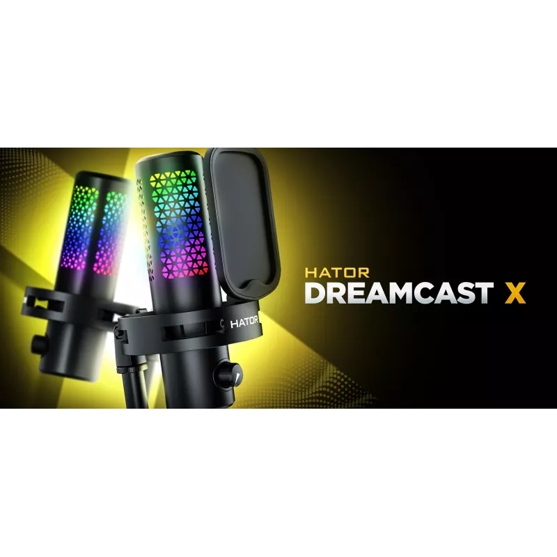HATOR Dreamcast X, čierny, podcastový mikrofón, -32 dB, 20 - 16000 Hz, 16 bit, 96 kHz, 70 dB