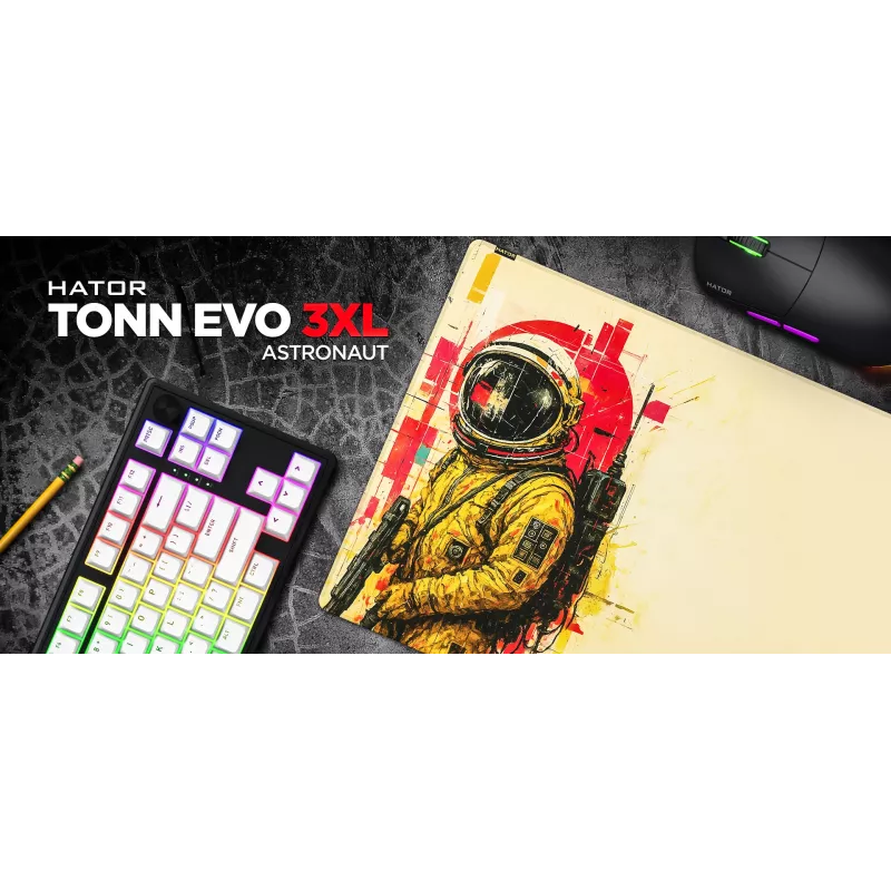 HATOR Tonn EVO 3XL Astronaut podložka pod myš Gaming, guma, viacfarebná